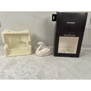 Hallmark Signature Pink Swan Ornament Glitter Wings New Open Box